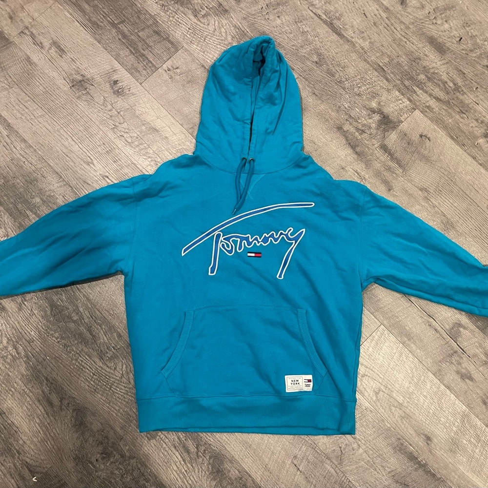 Tommy Hilfiger Blue Graphic Unisex Hoodie - Picture 5 of 8